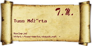 Tuss Márta névjegykártya